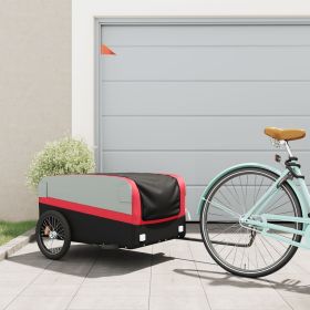 vidaXL Bike Trailer Black and Red 99.2 lb Iron