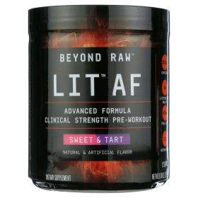 Beyond RawÂ® LIT(TM) AF Pre-Workout Powder, Sweet & Tart, 9.78 oz