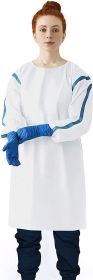 Disposable Isolation Gown, X-Small. Pack of 5 White PPE Gowns Disposable. 35 GSM SMS Medical Disposable Gowns with Sleeves. Medical Isolation Gowns Di