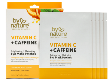 By Nature From New Zealand Vitamin C & Caffeine Eye Mask Patches Brighten & Hydrate Dry & Dull Skin