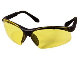 Radians Revelation Safety Glasses, Black Frame, Yellow Lenses, Adj. Temples