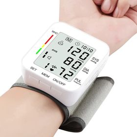 Blood Pressure Monitor Wrist Bp Monitor Large LCD Display Adjustable Wrist Cuff 5.31-7.68inch Automatic 90x2 Sets Memory For Home Use