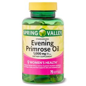 Spring Valley Women's Health Evening Primrose Oil Softgels;  1000 mg;  75 Count