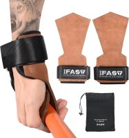 IFAST Weight Lifting Grips with Wrist Straps - Weightlifting Hooks, Non-Slip Cowhide Padded Workout Gloves for Men and Women Deadlift, Pull Up, Rows