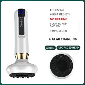 Electric Cupping Massager Vacuum Suction Cup GuaSha Anti Cellulite Beauty Health Scraping Infrared Heat Slimming Massage Therapy (Color: 6 levels-No heating-White)