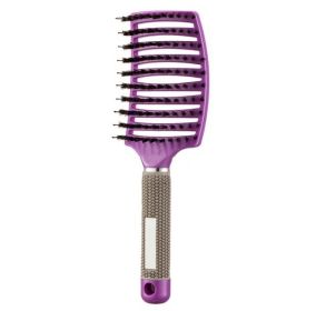 Hairbrush Anti Klit Brushy Haarborstel Women Detangler Hair Brush Bristle Nylon Scalp Massage Teaser Hair Brush Comb (Brush-Quantity: Brush-2pc, Color: Purple)