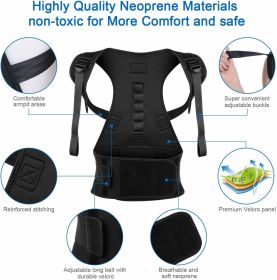 Magnetic Lumbar Back Support Belt (Color: Black, size: M)